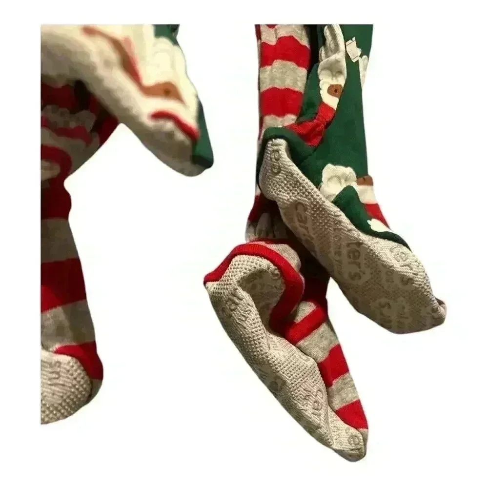 Carters Unisex Santa Footed Zipper Pajamas, 18M &‎ 3T